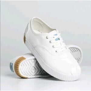 Toms Shoes Womens Size 5 Cardones Indio Casual Sneakers 10015257 White Canvas